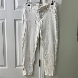 White House Black Market Crop Jeans with Zipper Detail